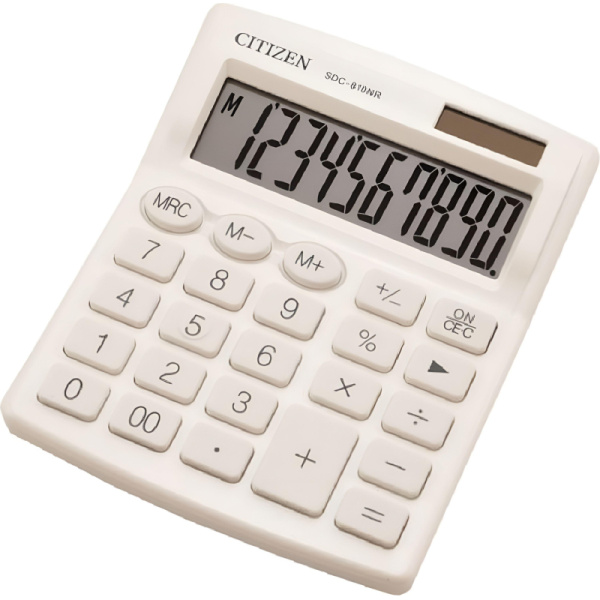 Калькулятор настольный Citizen SDC-810NR-WH 10р дв.пит КОМП-ЫЙ белый
