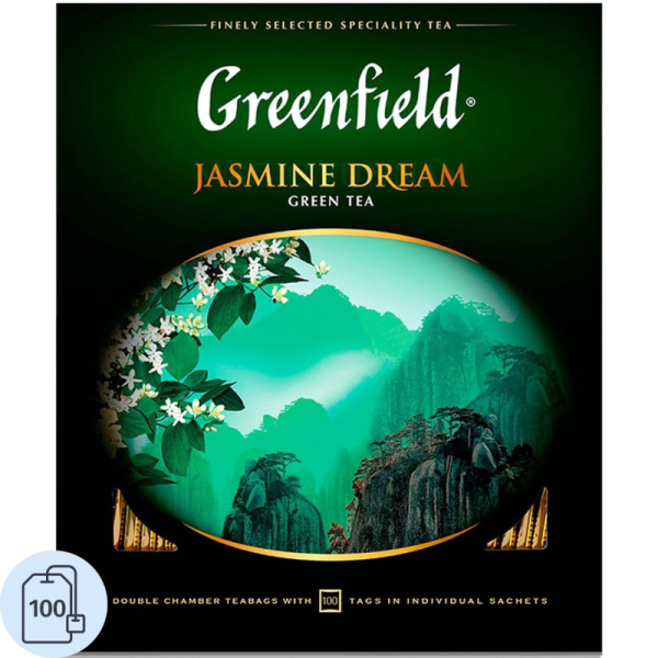 Чай Greenfield Jasmin Dream зеленый,100пак/уп 0586-09