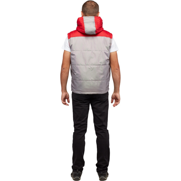 Жилет утепленный цв. серый/красный р. 50/170-176