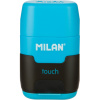 Ластик-точилка Milan TOUCH DUO+2смен.ласт син.кауч лезв.точ из углер стали