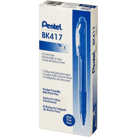 Ручка шариковая автомат. PENTEL BK417-С рез.манж.син ст. 0,7мм