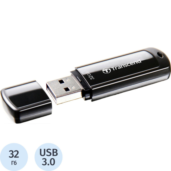 Флеш-память Transcend JetFlash 700, 32Gb, USB 3.1 G1, чер, TS32GJF700