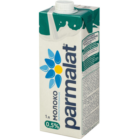 Молоко Пармалат ультрапастеризованное 0,5% 1л шт