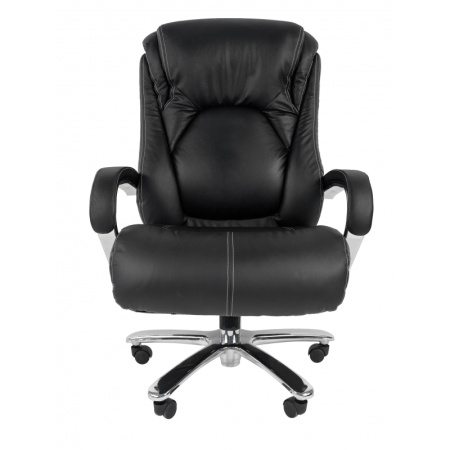 Кресло VT_CHAIRMAN 402 кожа черная, хром