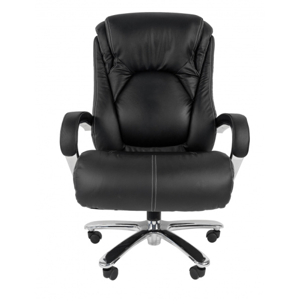 Кресло VT_CHAIRMAN 402 кожа черная, хром