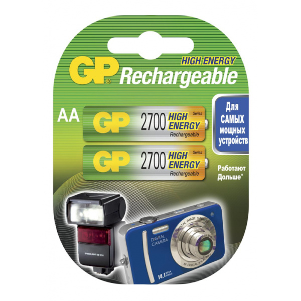 Аккумулятор GP 2700 AA/HR6 NiMh бл/2шт 270AAAHC-2DECR2/270AAHC-2DECRC2