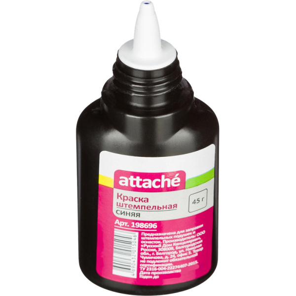 Краска штемпельная Attache синяя 45 гр