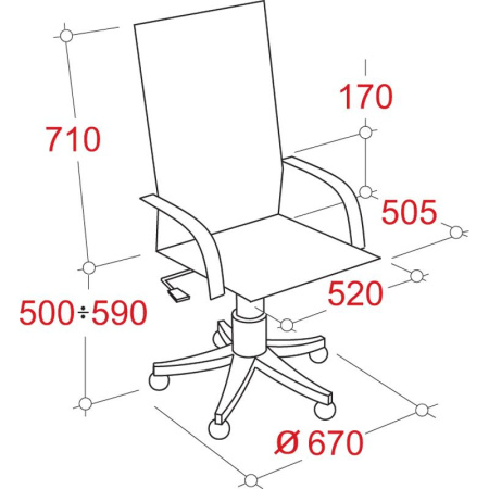 Кресло BN_Dp_Руководителя EChair-524 TPU к/з черный, хром