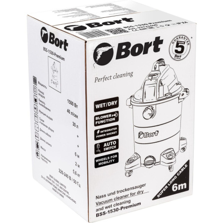 Пылесос строительный BORT BSS-1530-Premium (93723460)
