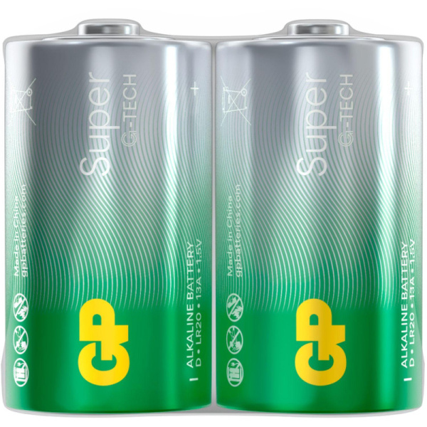 Батарейка GP Super экон.уп.D/LR20/13A алкалин.2шт/уп GP13AEBRA-252