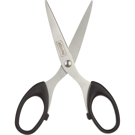 Ножницы Attache 140 мм с пластик. эллиптическими ручками,цвет черный