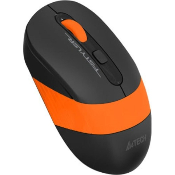 Мышь компьютерная A4 Fstyler FG10, беспроводная, 2000dpi, черный/оранжевый