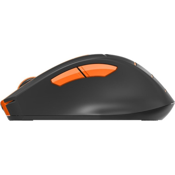 Мышь компьютерная A4 Fstyler FG30, беспроводная, 2000dpi, серый/оранжевый