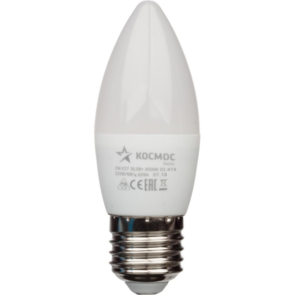 Лампа светодиодная КОСМОС BASIC CN 10.5W 220V E27 3000K