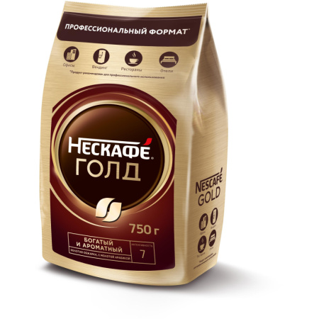 Кофе Nescafe Gold раств.субл.750г пакет