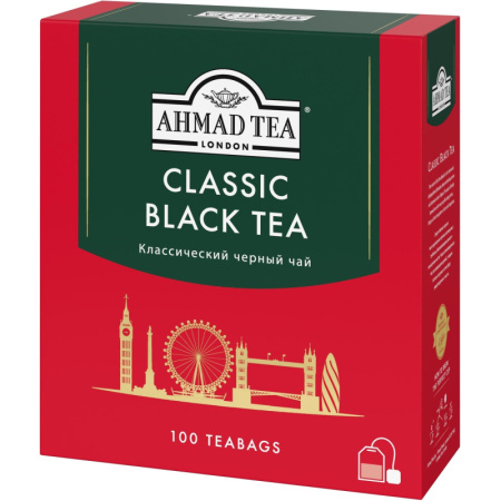 Чай Ahmad Tea классический черный, 100пак/уп., 1665-08