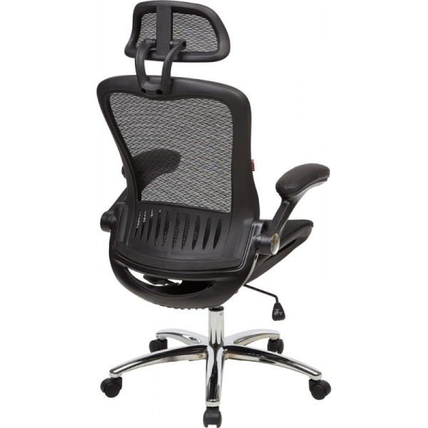 Кресло S_BN_Hg_EChair-552 TTW Net сетка черная, хром