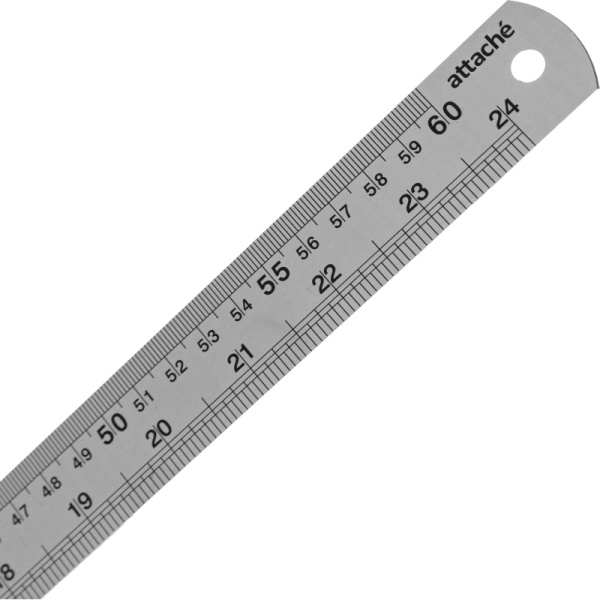 Линейка металлическая 60см Attache (24х9/8 )
