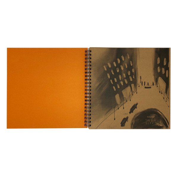 Скетчбук для эскизов Kroyter 295х295,40л,бл.краф140г,спир,обл.тв.Kraft00134