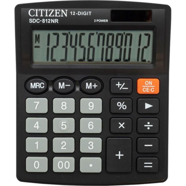 Калькулятор настольный КОМПАКТНЫЙ CITIZEN бухг. SDC812(BN/ NR) 12 разряд DP