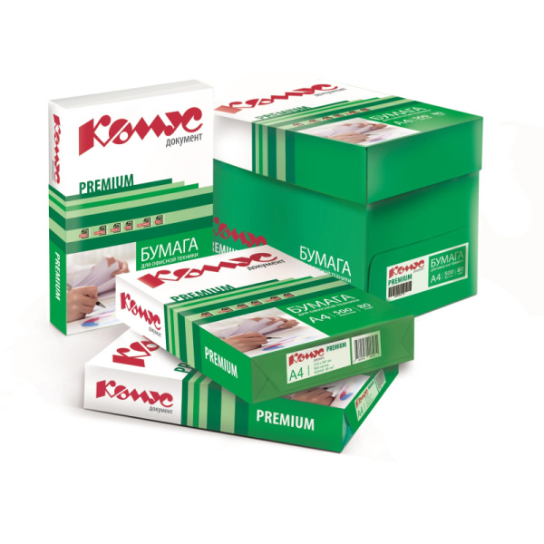 Бумага КОМУС ДОКУМЕНТ Premium (А4, марка А, 80 г/кв.м, 500 л) Волга