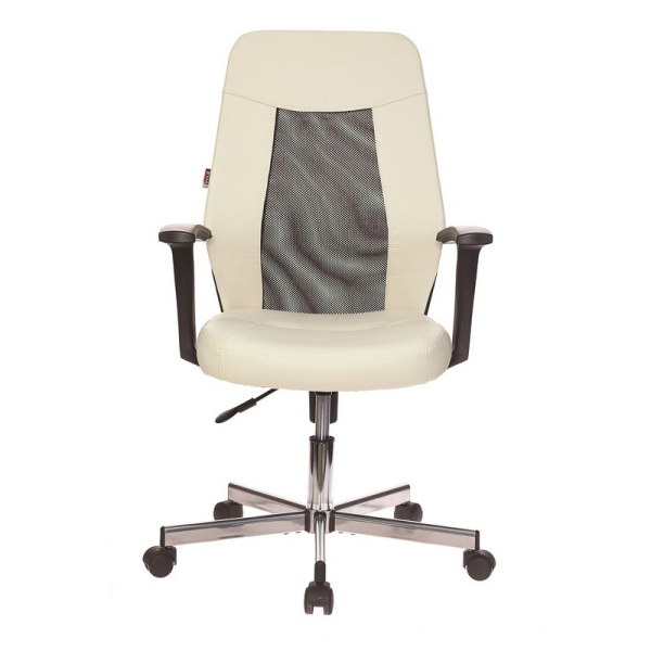 Кресло VB_EChair-225 DSL PTW к/з бежевый OR-10/сетка черная TW, хром