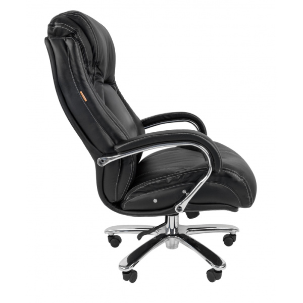 Кресло VT_CHAIRMAN 402 кожа черная, хром