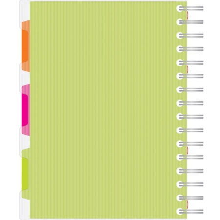 Тетрадь 140л,кл,А5,SPIRAL BOOK Салатовый,евросп,обл.пл,раздел.84108