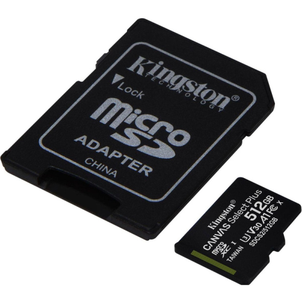 Карта памяти Kingston Canvas Select Plus microSDXC UHS-I +ад, SDCS2/512GB