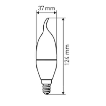 Лампа светодиодная   Эра 7W E14 4000k свеча на ветру LED smd BXS-7W-840-E14