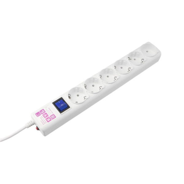 Сетевой фильтр Power Cube 5м (6 розеток) 16А белый(SPG(5+1)-16B-5М)